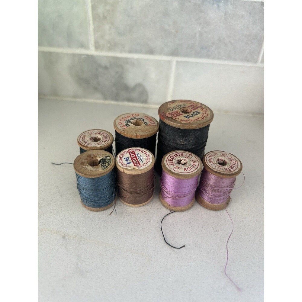 Set Of 7 Vintage J.P. coats Cotton Thread